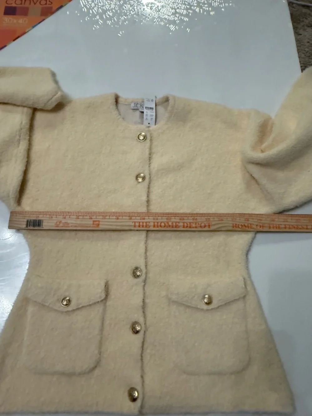 J.Crew NWT 2025 Cinch waist Sweater Lady Jacket Blazer size M cream gold buttons